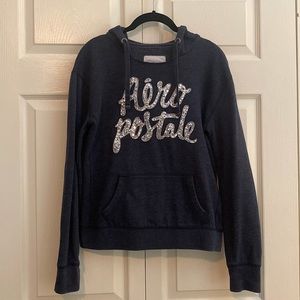 Aéropostale Women’s Navy Blue with Silver Logo Hoodie